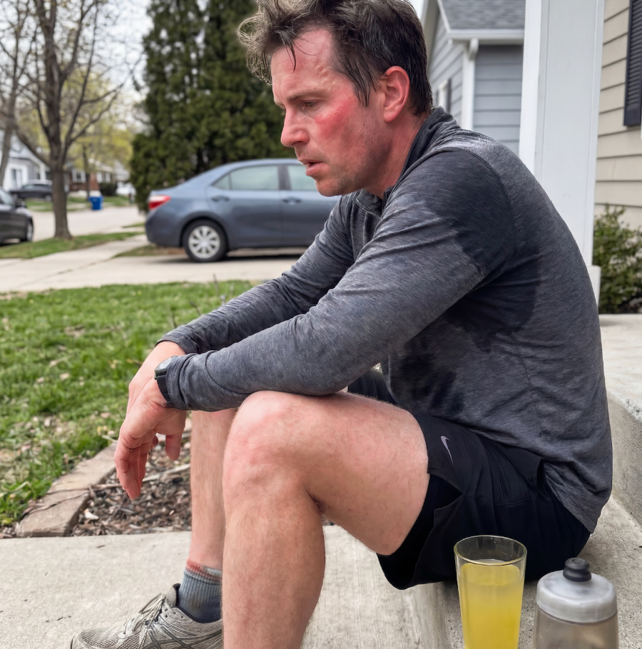 Runner recovering after a long run